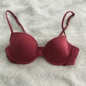 Vintage 90s Victoria's Secret Satin Underwire Bra Red Size 36B